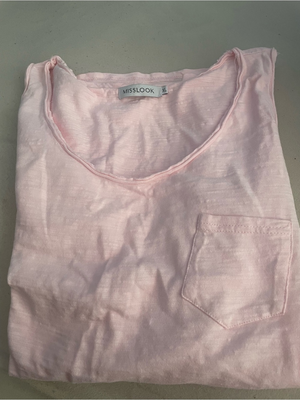 MISSLOOK Light Pink Scoop Neck Tank with Chest Pocket